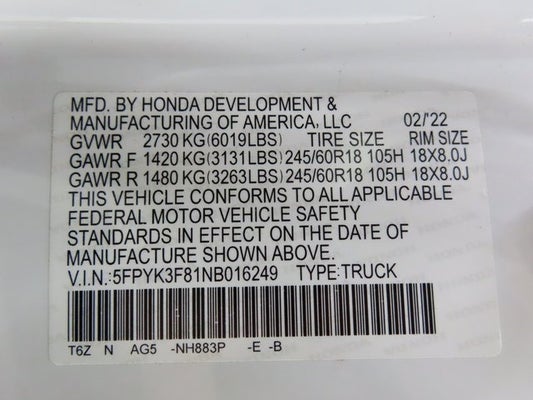 2022 Honda Ridgeline Black Edition in Mckinney, TX - Tomes Auto Group